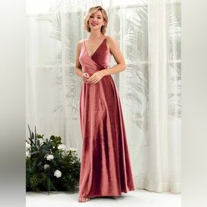 Carlyna Dusy Rose Velvet Maxi Dress